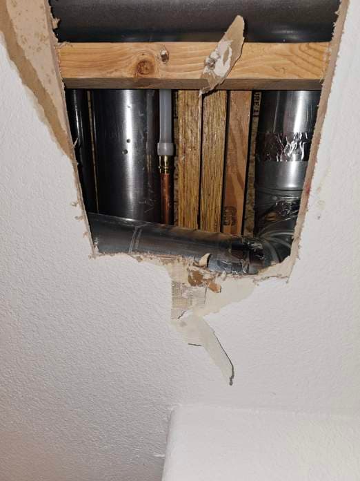 Ceiling Repair with Copper Pipe Leak Fix image