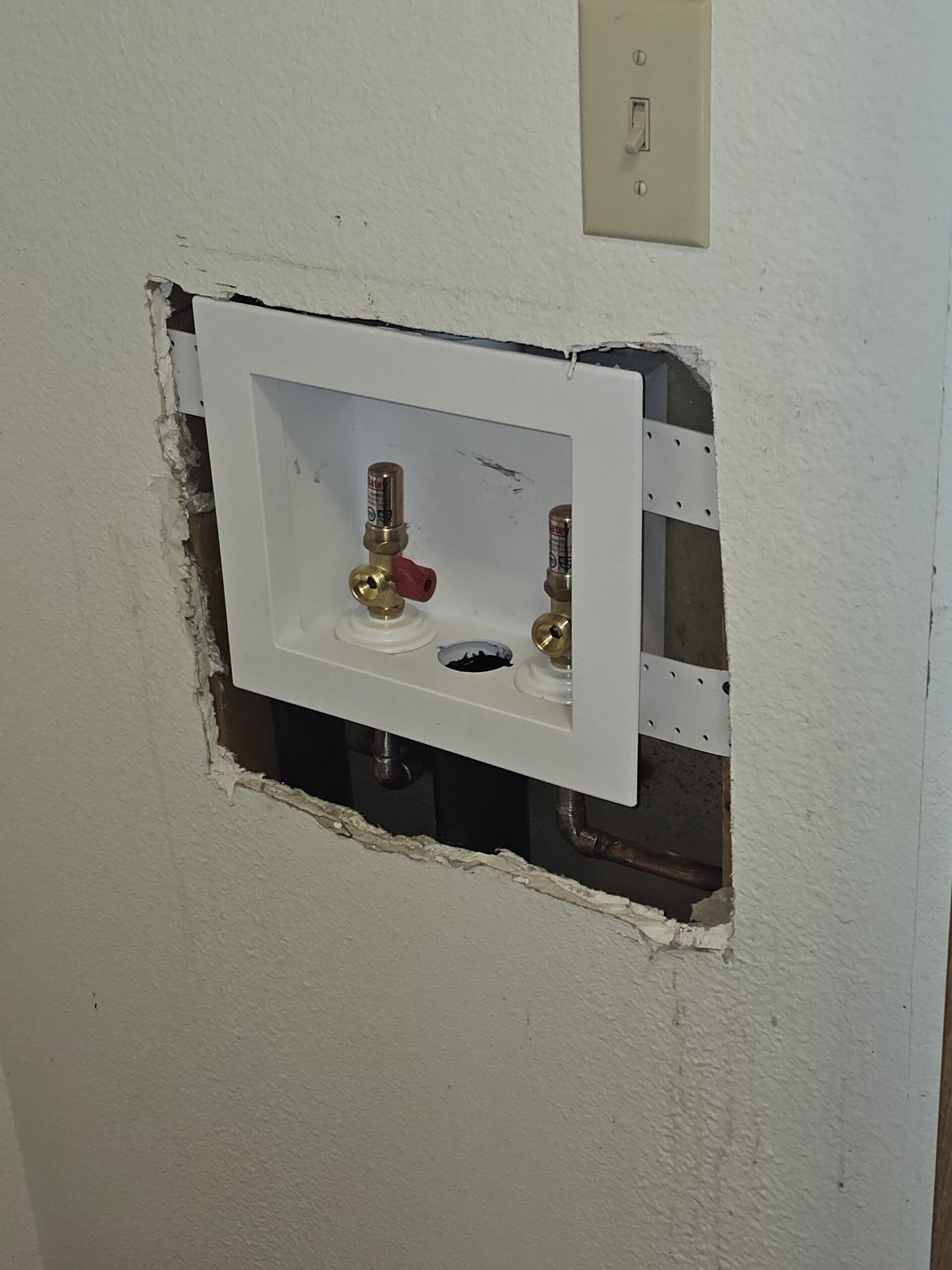 New Washer Box Installed with Fresh Brass Valves by Titan Plumbing Services LLC in Douglas County Colorado